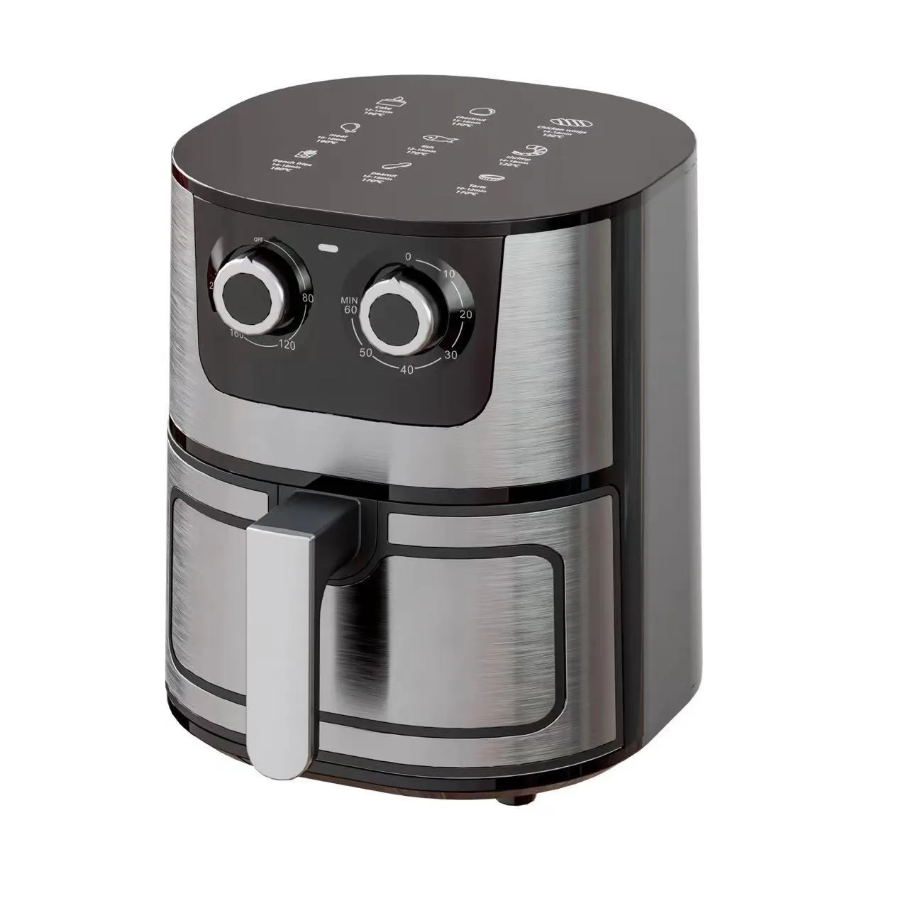 2026 7L Stainless Steel Intelligent Visual Air Fryer for Home Use - Large Capacity