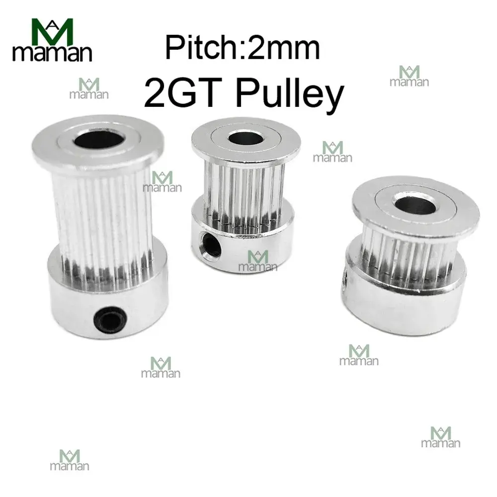 GT2 Timing Pulley 2GT 20 Teeth K-shaped Aluminum Bore 3/3.17/4/5/6/6.35/8mm Bandwidth 6/9/10mm 3D Printer Parts