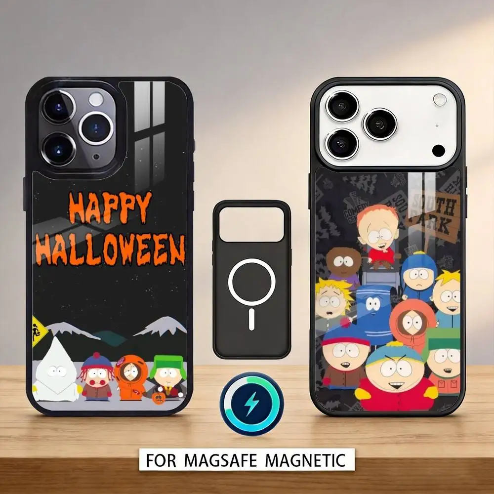 

Funny Animation - South Park Phone Case Magnetic For iPhone17 16 15 14 13 12 Pro Max For Magsafe Wireless Charging Cover