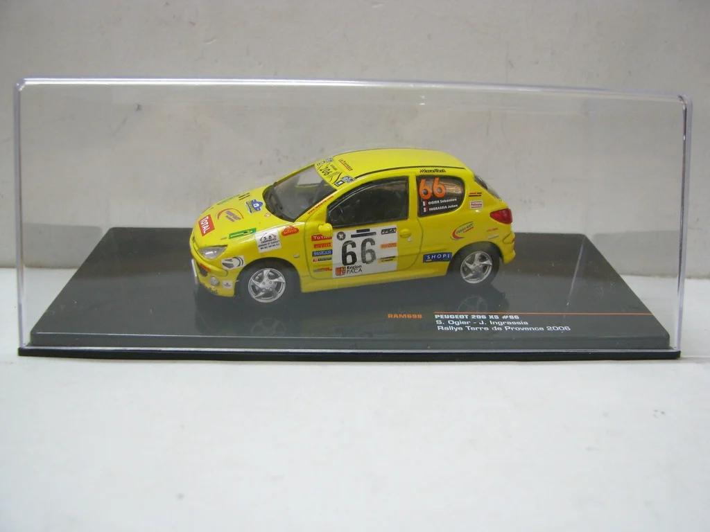 دييكاست بمقياس 1:43 IXO PEUGEOT 206 XS # 66 2006 سبيكة سيارة نموذج تحصيل لعبة هدية تذكارية عرض حلية