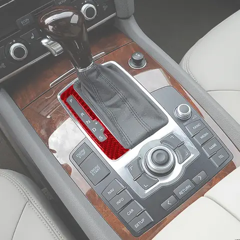 For 07-15 Audi Q7 carbon fiber gear small patch decoration patch interior modification accessories