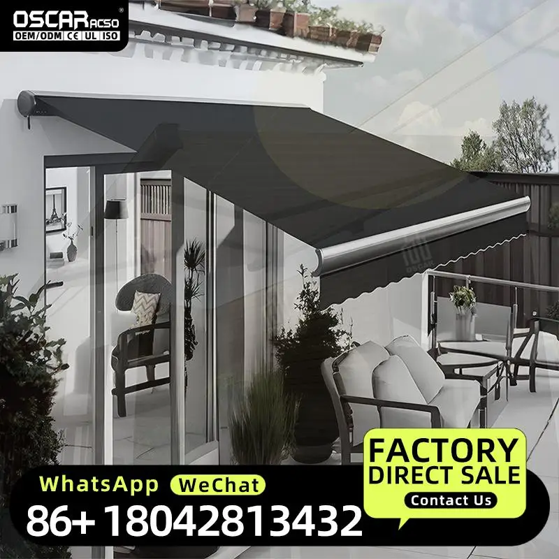 Weather Resistant Deck Canopy Electric Folding Adjustable 45m Extra Large Garden Shade Innovative Smart Backyard Porch Balcony E