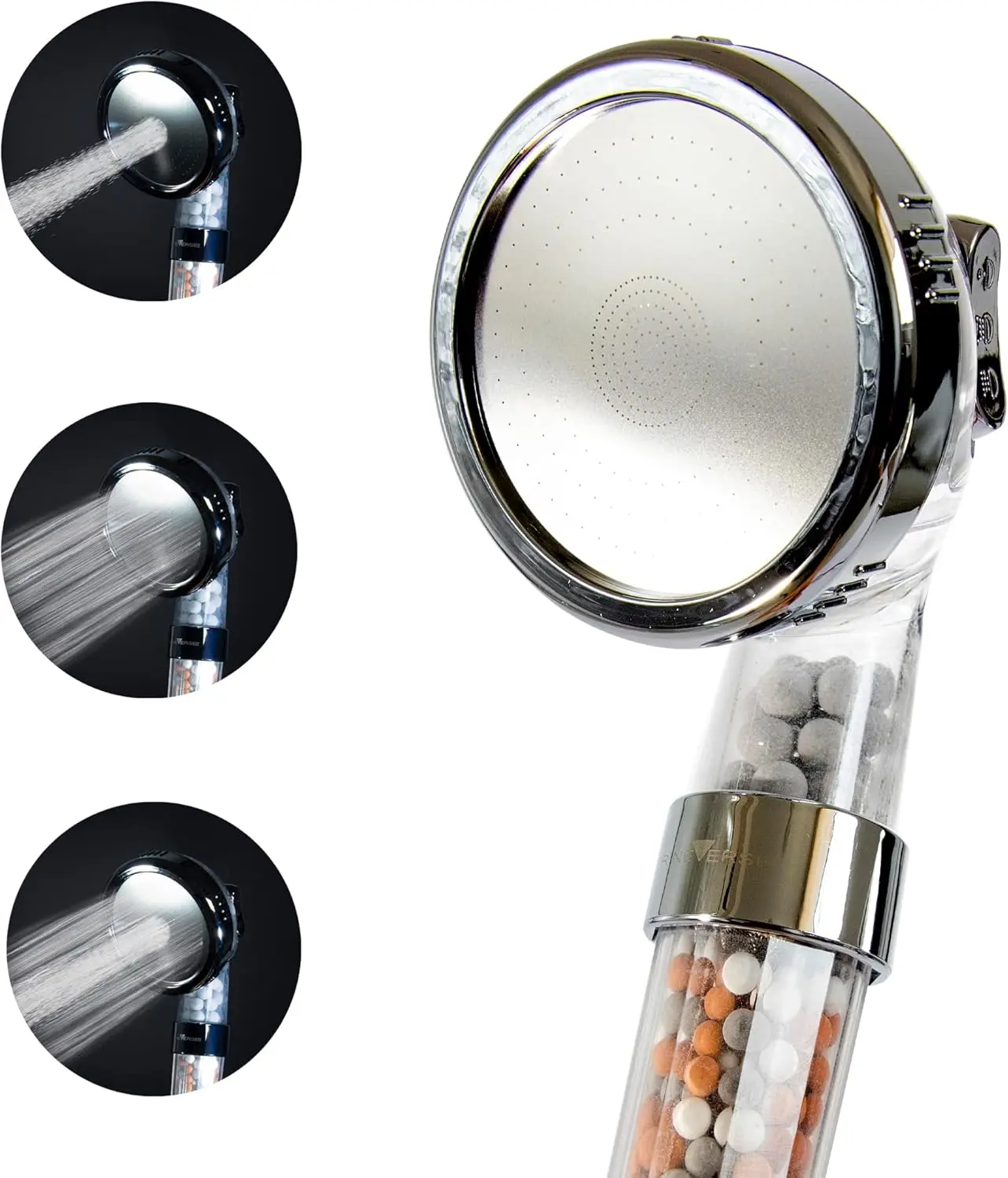 Filtered Bath Shower Head 3 Modes Adjustable Handheld High Pressure Showerhead Anion Stones Filter Shower Bathroom Accessories