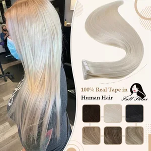 شريط تألق كامل في 100٪ ريمي شعر بشري مستقيم على الوجهين أشقر مريح شريط حرير طبيعي للنساء أعلى 6 مبيعات لشعر الإنسان في باراغواي - رقم 3