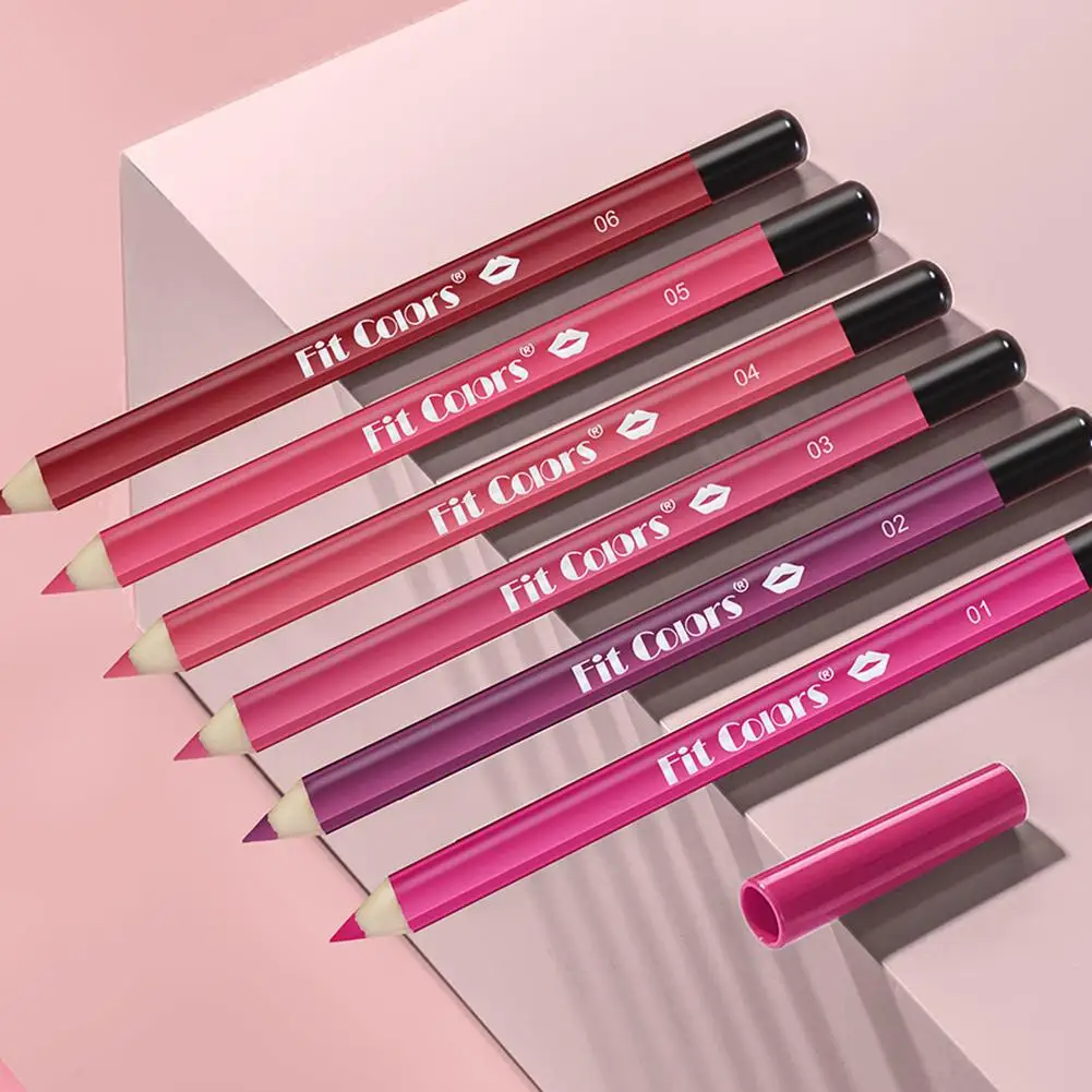 Juego de lápices delineadores de labios, lápiz labial mate de contorno desnudo, resistente al agua, lápiz labial de larga duración, cosméticos de tinte labial, 1 Juego