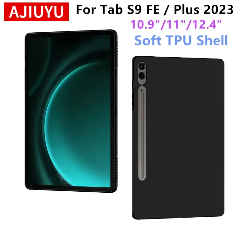 Soft Case For Samsung Galaxy Tab S9 FE 10.9 SM-X510 X516B X516 Tablet for Tab S9 FE Plus S9+ Silicone TPU Shell Back Cover