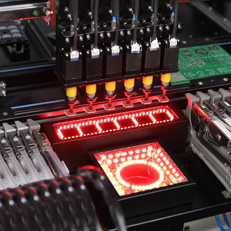 เต็มอัตโนมัติความแม่นยำสูง Pick And Place เครื่อง Smt 6หัวความเร็วสูง PCB Assembly เครื่อง Smt LED การผลิตสาย