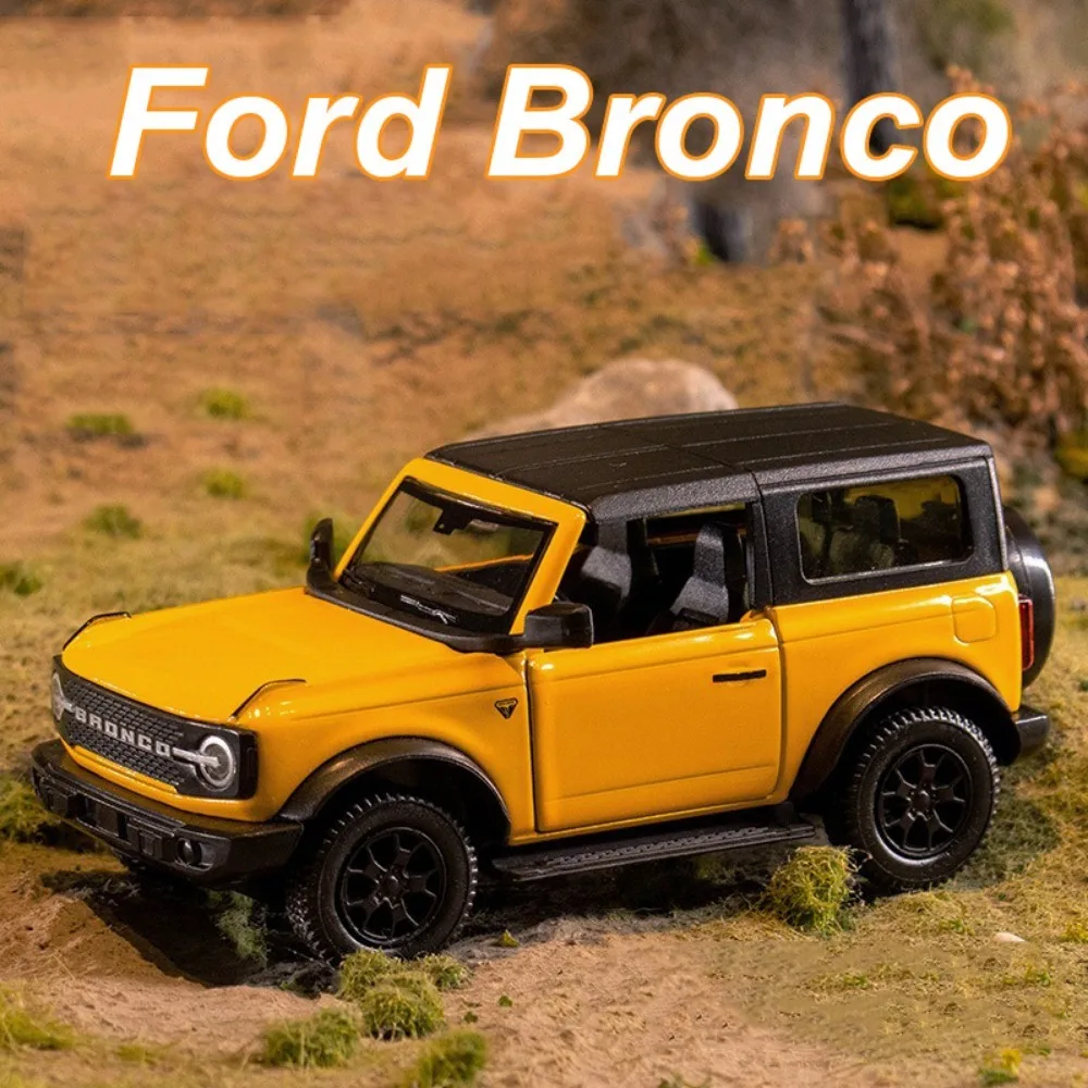 1/36 Ford Bronco Porsche Lamborghini Toy Car Model Alloy Diecast with Sound Light Pull Back Function Vehicle Model Gift for Boys