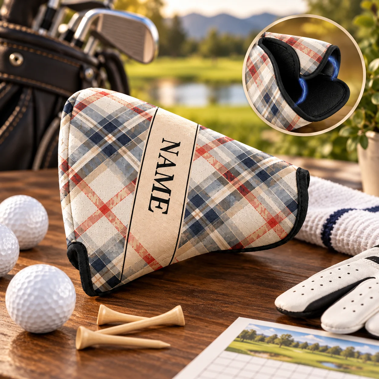 Custom Putter Cover Personalized Photo Logo Print 600D Oxford Fabric Golf Putter Headcover for Golf Course Practice and Travel