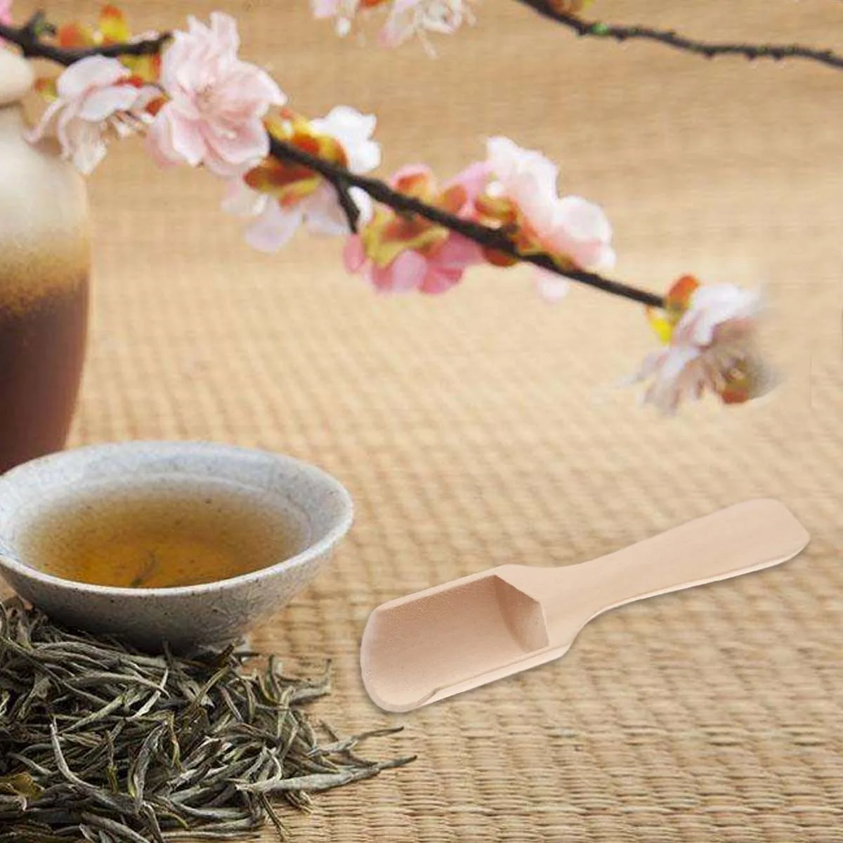 

6 Pcs Tea Spoon Wooden Scoops Teaspoon Milk Powder Bath Salt Candy Bamboo Spoons
