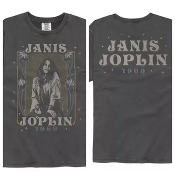 Janis Joplin 음악 티셔츠, 양면 1969 누보 프레임, 월드 투어 가수 히피