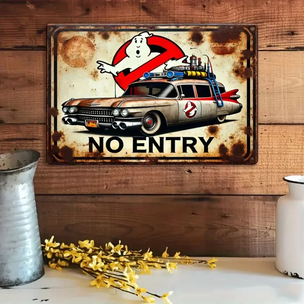 SpiritShine Ghostbusters Metal Sign - Themed Decor for Wall | Suitable for Homes, Offices, Bars & Entertainment Venues