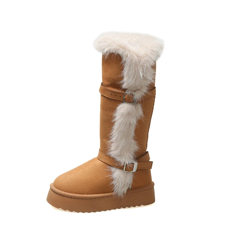 2026 Women Winter New Fashionable Hot Selling Sexy Warm Snow Boots Round Toe Thick Sole Comfortable Casual Mid Length Boots