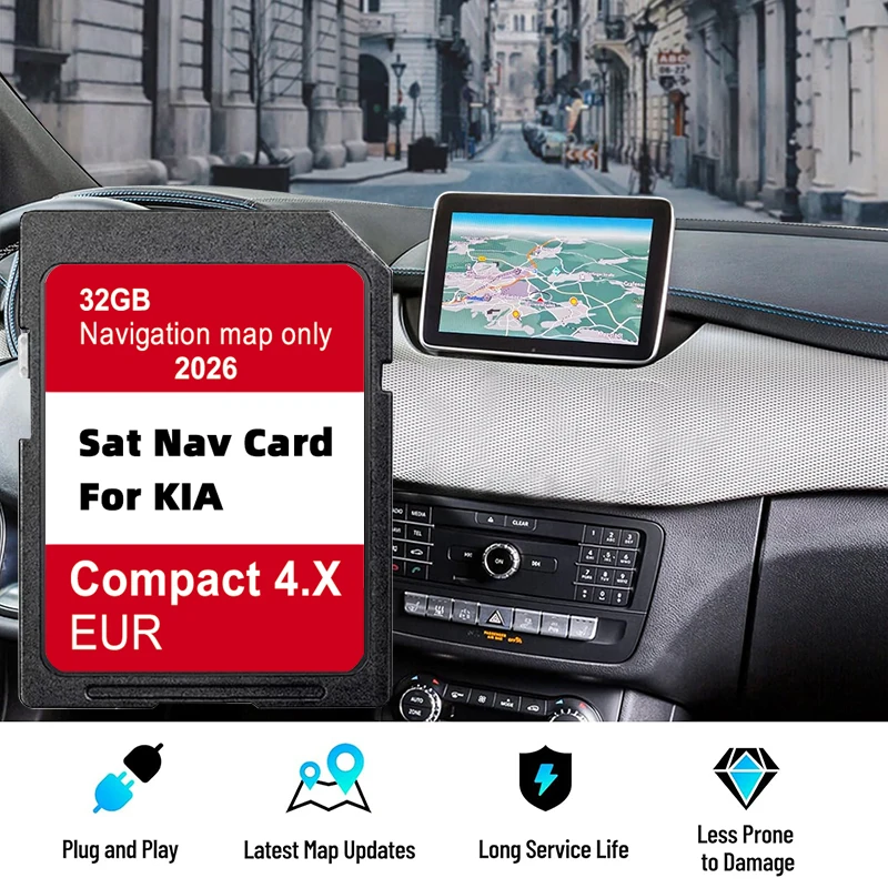 Navigation GEN4 Maps Europe UK 32GB 2026 for KIA Compact 4.X 32GB Soul Sorento Optima Car SD Memory Card Sat Navi