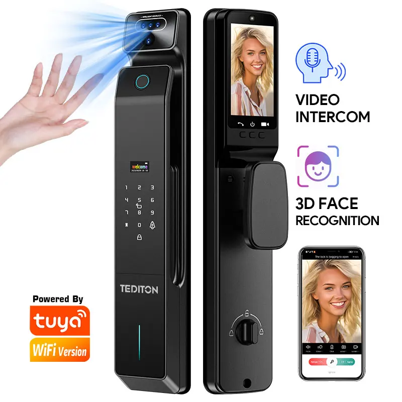 

Tediton Digital Biometric Palm Vein Lock Fingerprint Face-palm-recognition-Door-lock Tuya Fingerprint Smart Lock