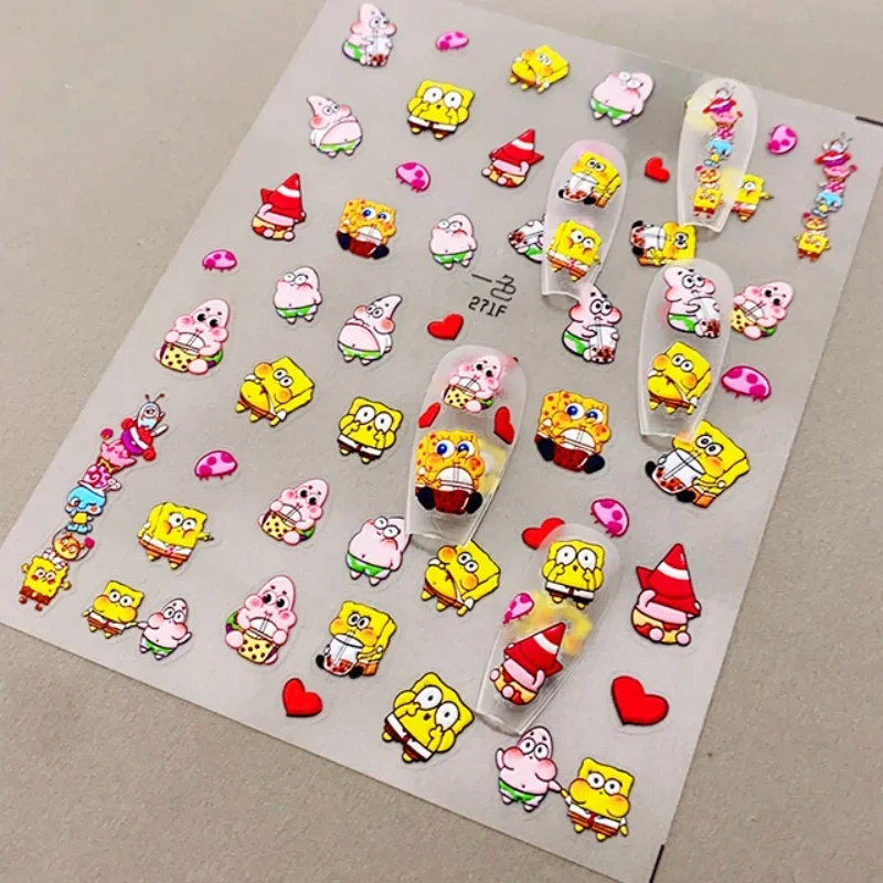 SpongeBob SquarePants Nail Art Stickers Patrick Star Water Cup Mobile Phone Case Computer Notebook Accessories Wholesale