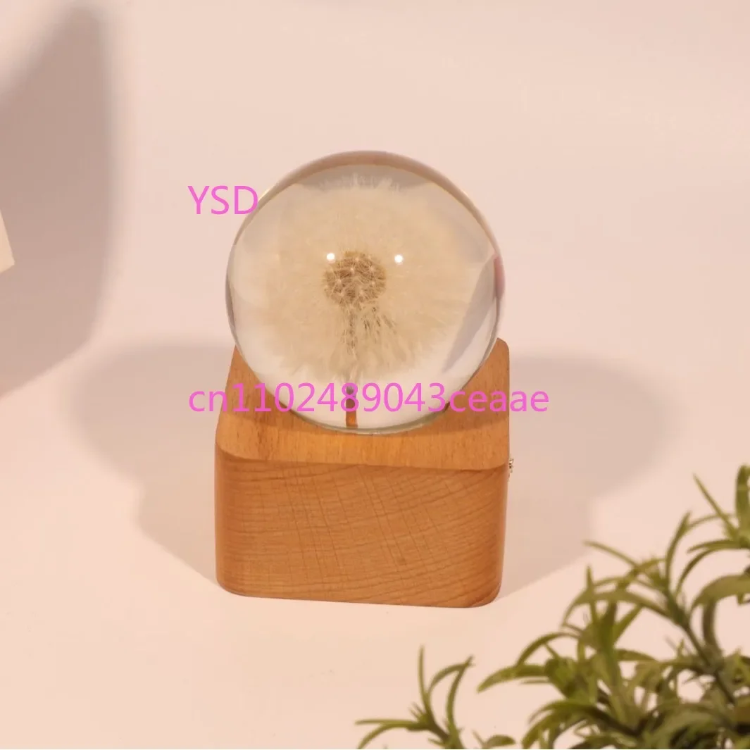 Round ornament dandelion night light ornament desktop ornament resin handicraft