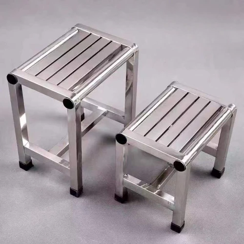 Taburete multiusos de acero inoxidable, duradero, grueso y resistente, Ideal para sala de estar, baño, cocina y pasillos, 1 ud.