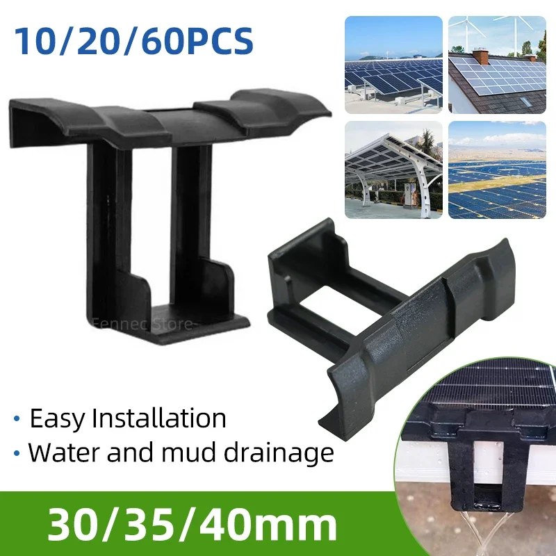 

30/35/40mm Solar Panel Mud Removal Clip Water Drain, Water Diversion Clip Photovoltaic Panels Remove Water Dust Clips