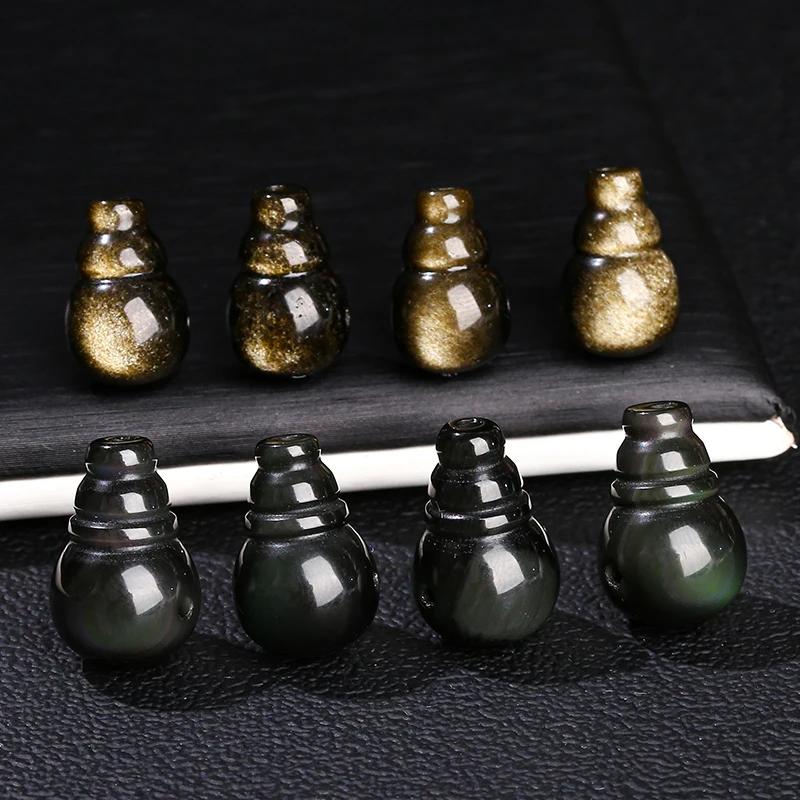 1 Pc Natural Golden Shiny Obsidian Three Hole Beads Polished Three way connector For Jewelry Making Diy Necklace Bracelet