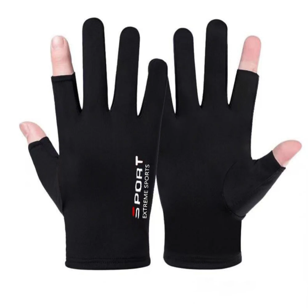 New Touchable Screen Sunscreen Gloves Breathable Highly Elastic Ice Silk Gloves Non-slip Anti-UV Riding Driving Gloves Gift