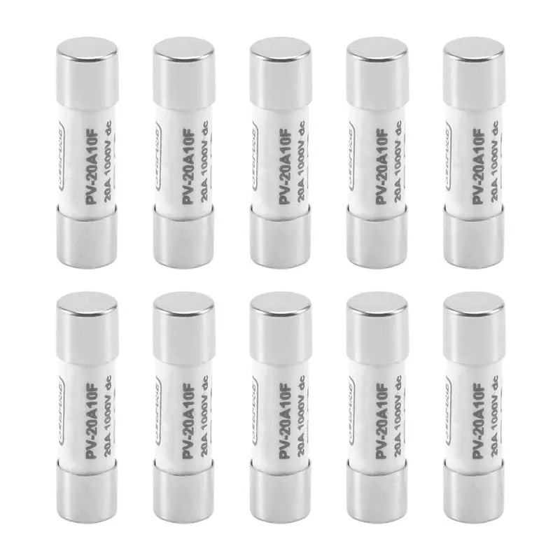 [HOT!】 10 Pcs 1000 VDC Fuse Solar PV Explosion-Proof Fuse Silver