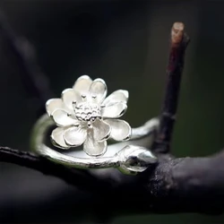 925 Sterling Silver Leaves Open Rings For Women Hypoallergenic Fashion Girl Sterling-silver-jewelry