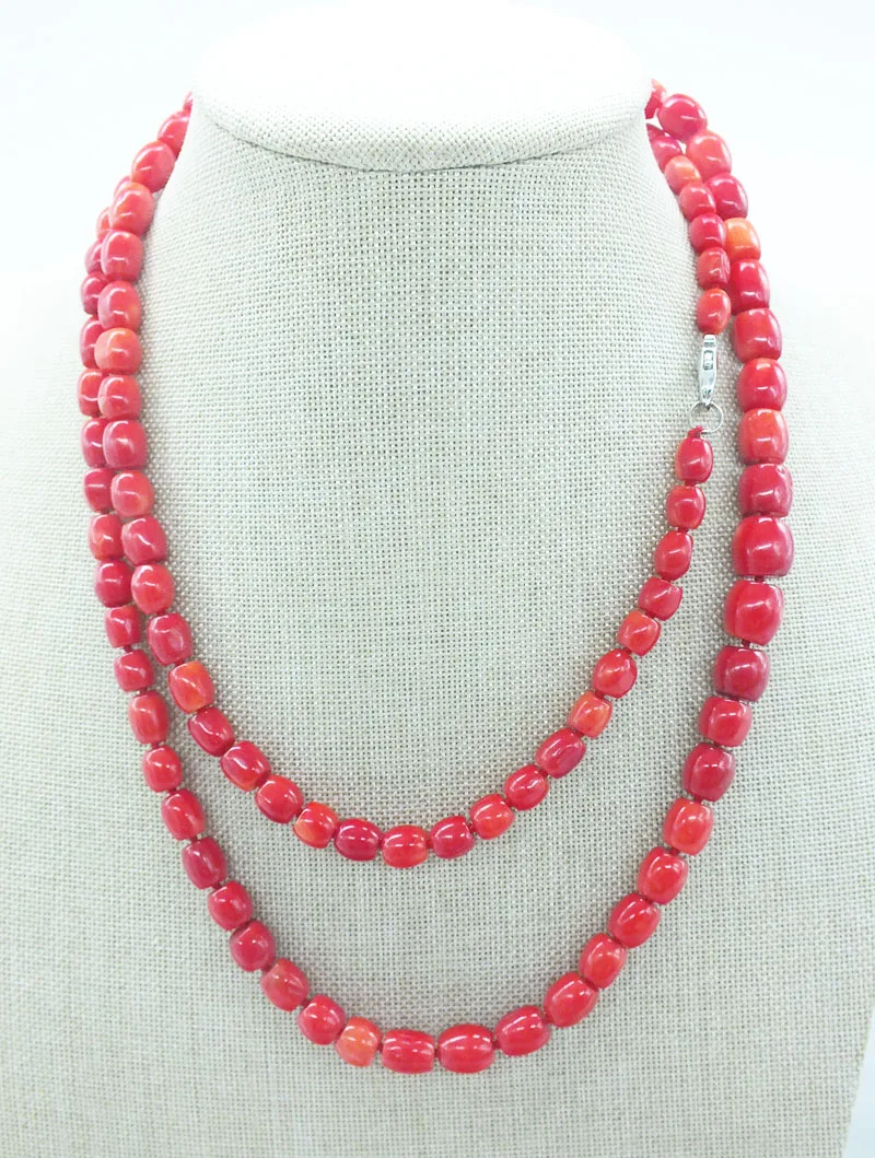 

Классическое колье из красного коралла 6-10 мм, 34 дюйма