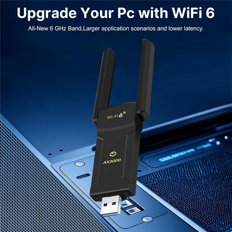 AX3000 Wifi 6E BT5.2 USB アダプタネットワークレシーバー USB3.0 トライバンド 2.4 グラム/5 グラム/6Ghz Wifi 6 ワイヤレスネットワークカード Win10/11 用