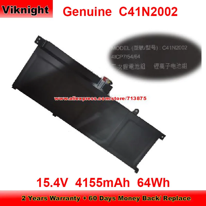 

Genuine C41N2002 Battery for Asus ZenBook Pro 15 UX535 UX535L UX535LH UX535LI UX535LI-WB723R UX535LI-XH77T 15.4V 4155mAh 64Wh