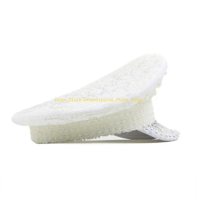 الترتر العروس قبعة قبعة عسكرية قبعة الزفاف هالوين حفلة الكابتن قبعة السفر التقاط صور الزفاف قبعة ضابط قبعة 10CD