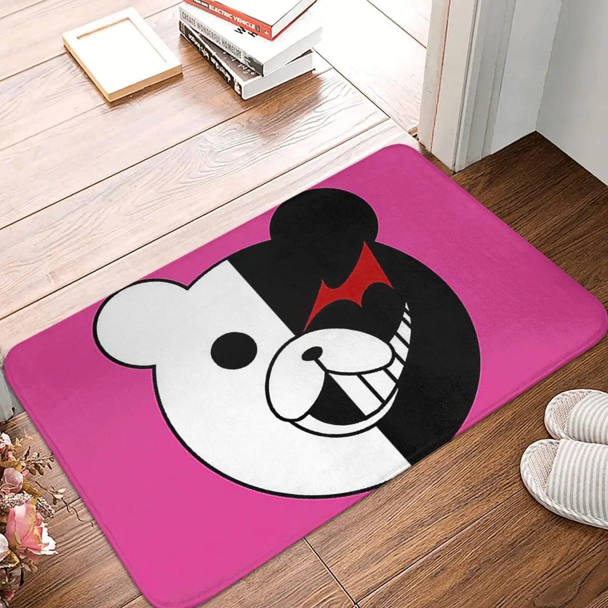 Monokuma Head Anti-slip Doormat Floor Mat Absorbent Mat Carpet Rug for Kitchen Entrance Home Bedroom Footpad Mats