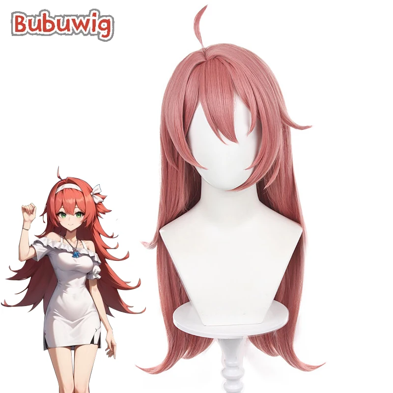 

Bubuwig Synthetic Hair Clervie Cosplay Wigs Game Genshin Impact Clervie 70cm Women Long Straight Pink Cos Wig Heat Resistant