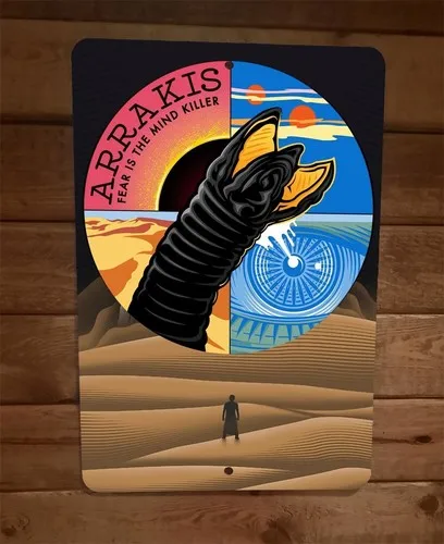Arrakis Fear is the Mind Killer Dune Parody  Metal Wall Sign