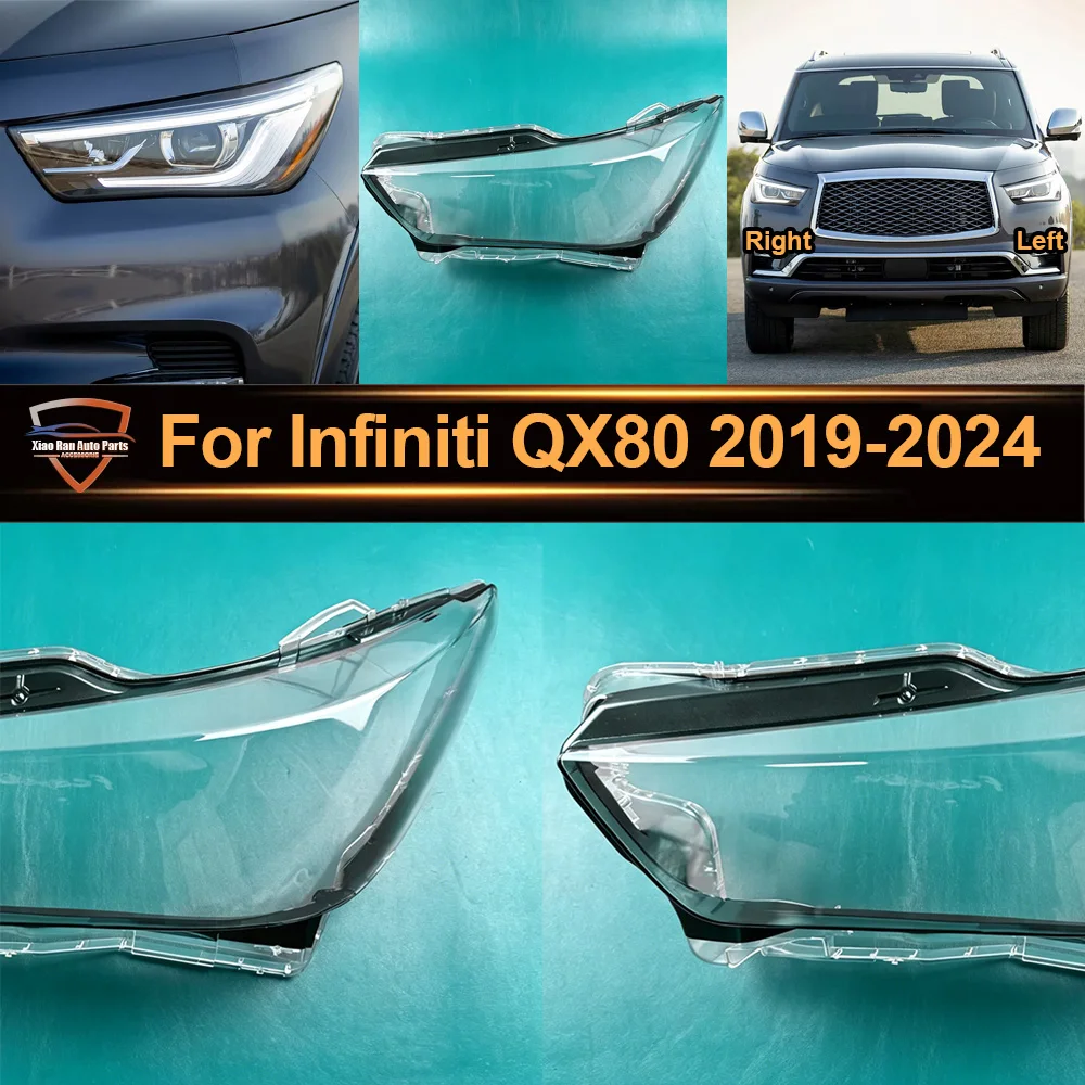 

Headlights Shell Mask Cover Lampshdade For Infiniti QX80 2019-2024 Headlamp Housing Plexiglass Replace The Original Lampshade