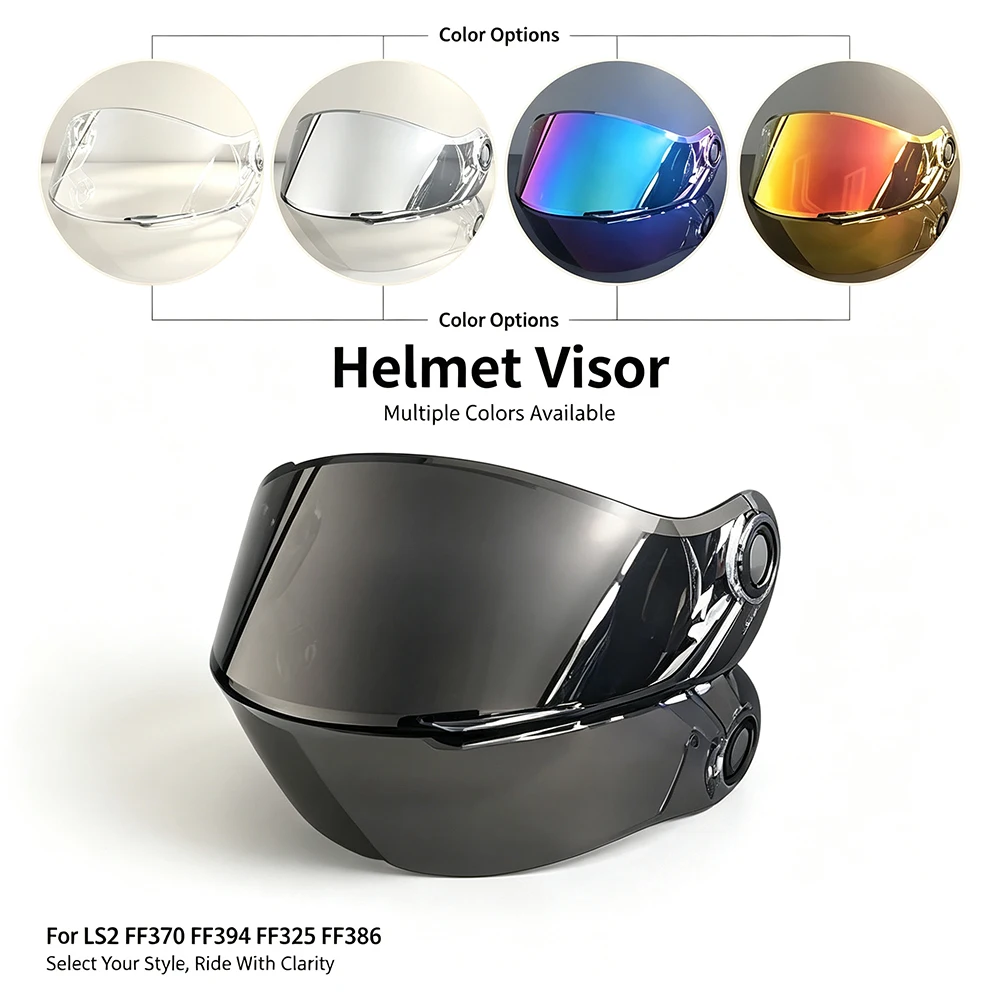 Helmet Visor For LS2 FF370 FF394 FF325 FF386 Motorcycle Helmet Visor goggles plating silver red Replacement Lens