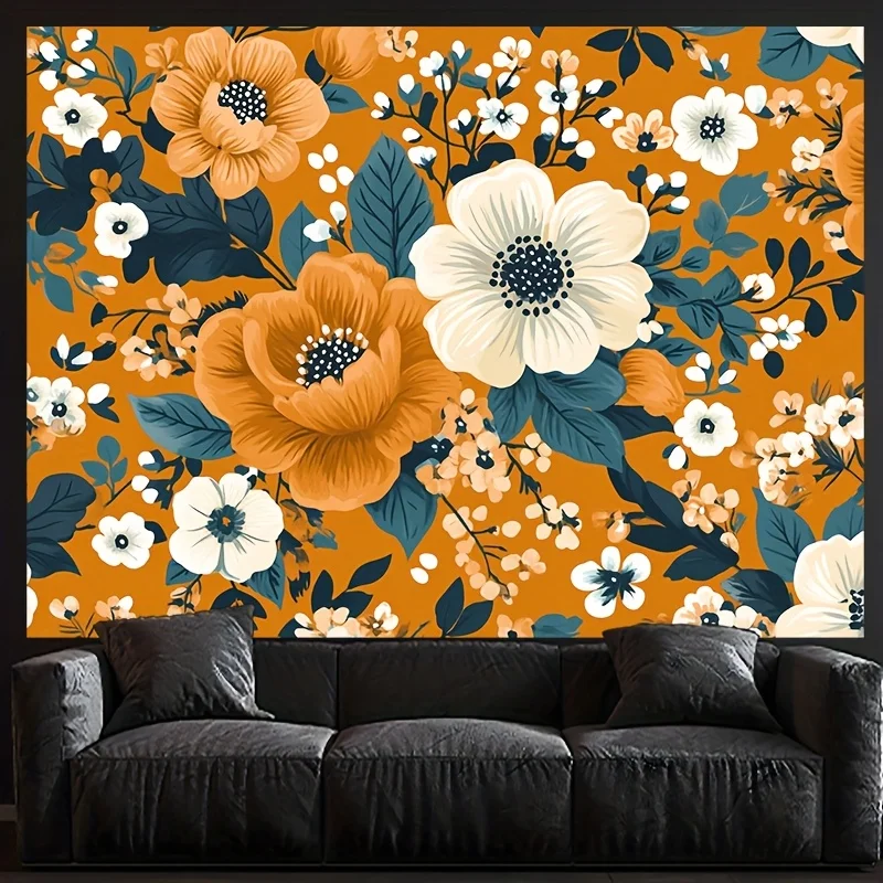 قطعة واحدة من نسيج الأزهار البوهيمي، قماش بوليستر، قابل للغسل في الغسالة، مناسب لتزيين غرفة النوم وغرفة المعيشة #3