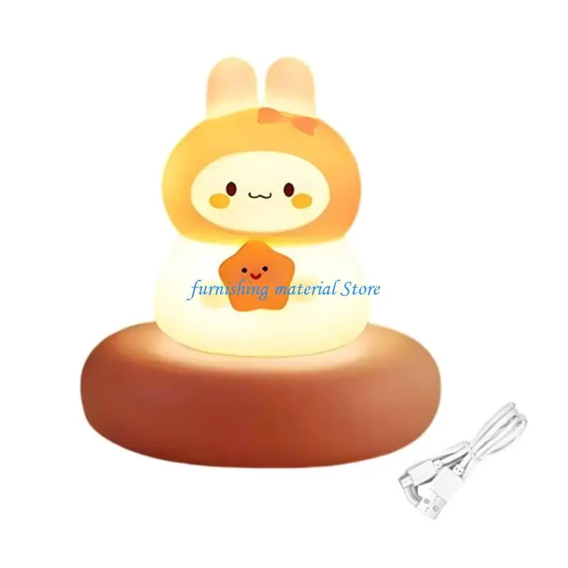 Y5GD Multifunctional Bedside Lamp Type C Charging 3 Modes Dimmer Nightlight For Children Adults Wall Plug Option
