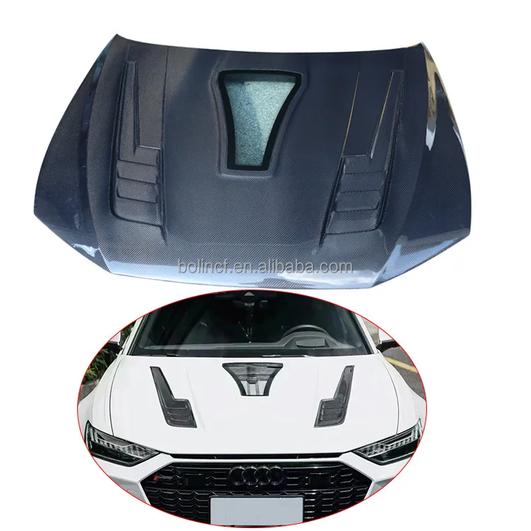 IMp style Racing Carbon Fiber Fibre Body Kit Front Engine Hood Bonnet For Audis A6 RS6 C8 2020+