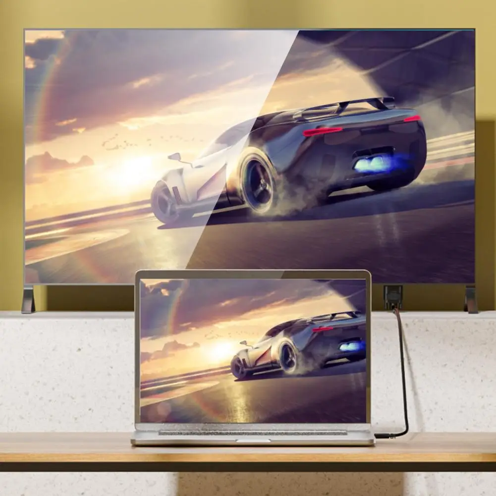 Cabo Conversor de Vídeo Plug and Play, PVC de Alta Resolução 1080P, Forte Compatível com Cabo VGA, Utensílios Domésticos