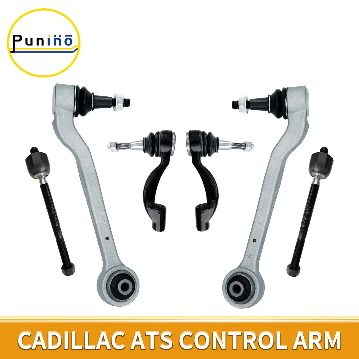 

Punino 6pcs Front Lower Rearward Control Arms Tie Rod Set for Cadillac ATS Premium Luxury 2013 2014 2015 2016 2017 2018 2019