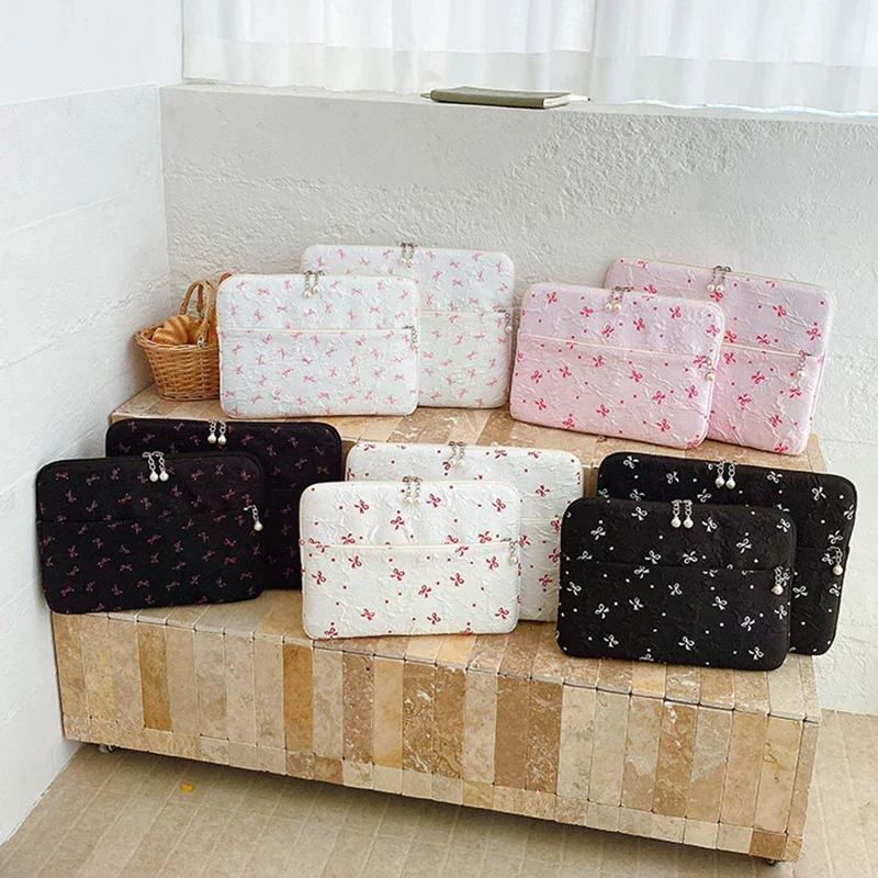 

Чехол для планшета 13 15 дюймов для Air 13 14 дюймов, сумка для ноутбука, корейская сумка для планшета с бантом Ins, сумка для хранения с несколькими отделениями