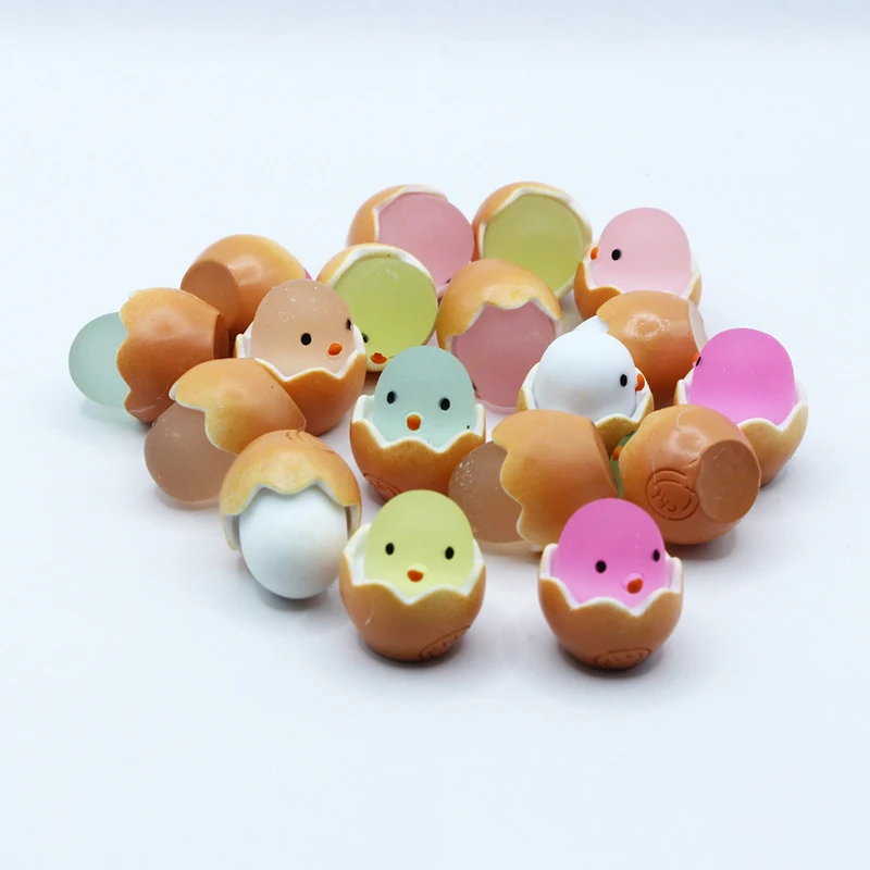 2Pcs Glow Broken Shell Chicken DIY Mobile Phone Chain Key Chain Pendant Creative Ornaments Accessories