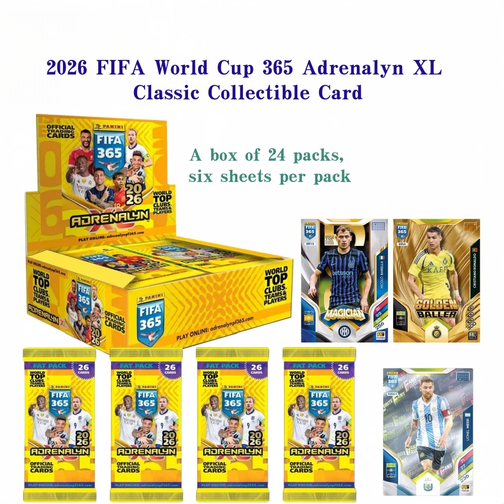 Tarjeta Coleccionable Clásica PANINI 2026 FIFA World Cup 365 Adrenalyn XL, Tarjeta Coleccionable Limitada de Jugador Destacado, Regalo para Fanáticos
