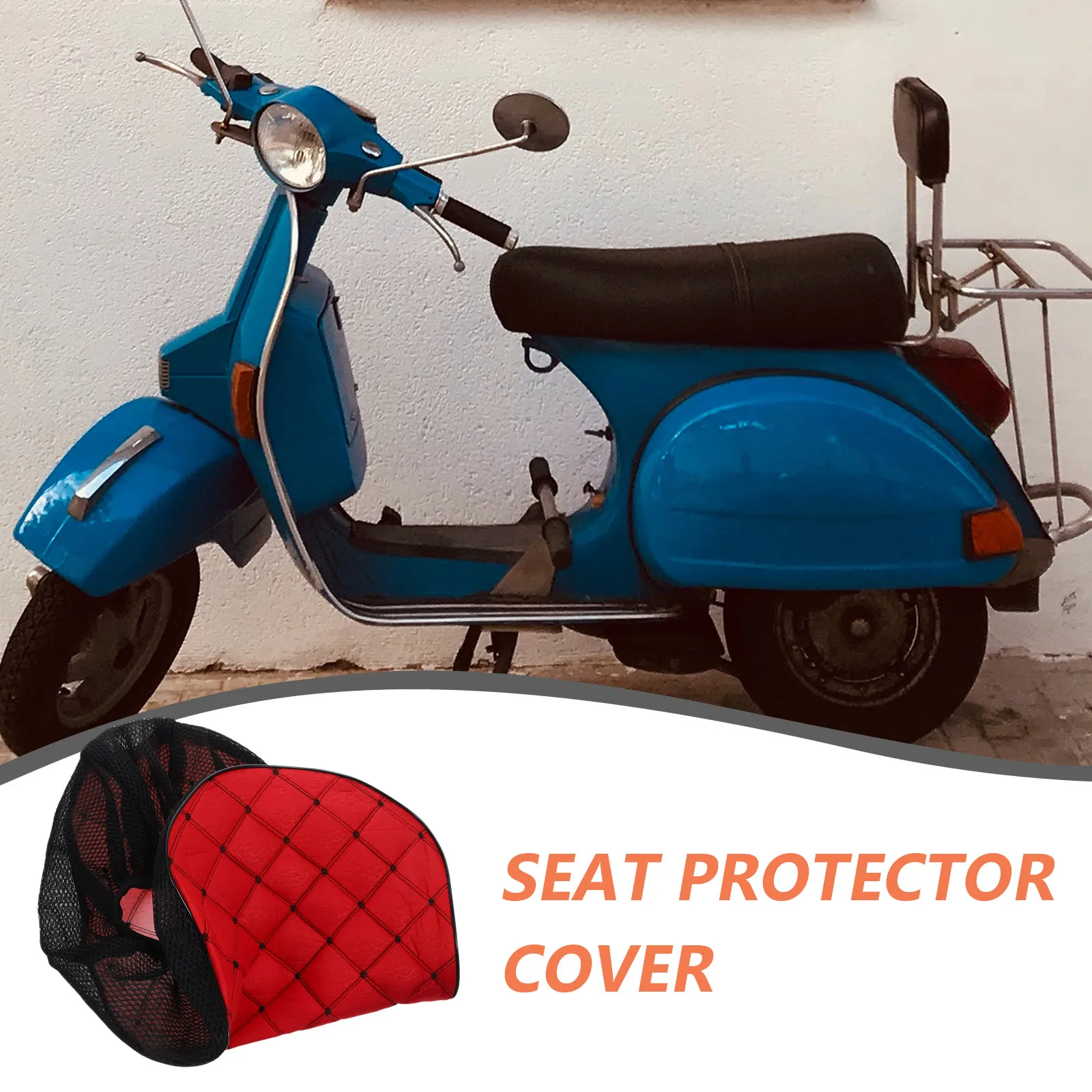 Motorcycle Seat Cover Elegant Linen Mesh Design Breathable Anti-Slip Comfortable Vibration Absorbing Seat Protector for Scooter
