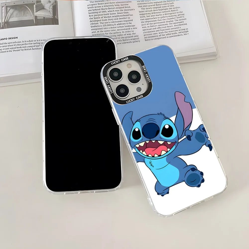 Disney Cartoon Stitch Phone Case IMD Dazzle Colorful Phone Case For Oppo Reno 5 6 7 8 A 54 55 74 10 Pro Realme Laser PC Case