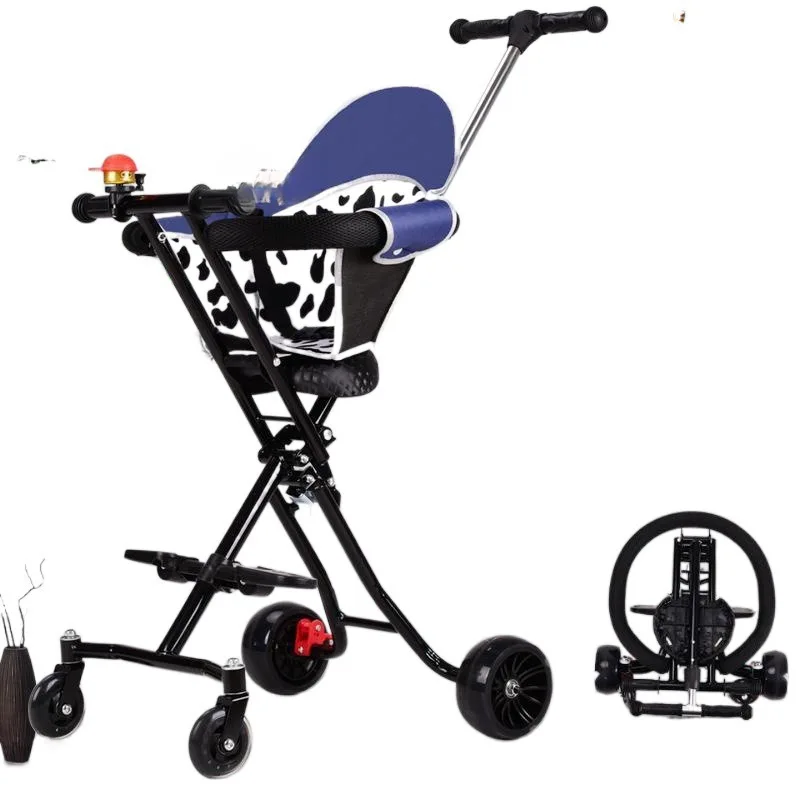 

Children's baby-walking free installation, one-click folding, anti-rollover, easy to carry, four-wheeled baby trolley