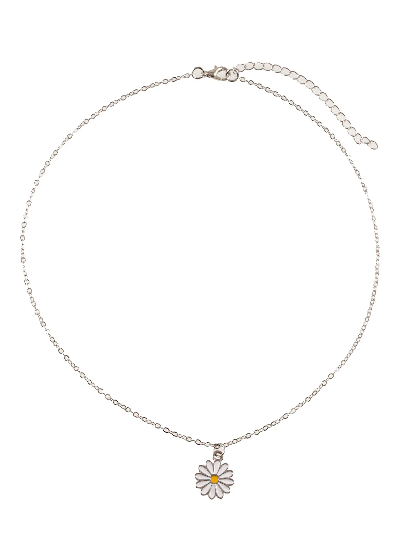 สร้อยคอจี้รูปดอกเดซี่สีเงินสำหรับผู้หญิงเครื่องประดับห่วงโซ่สำหรับงานแต่งงานเครื่องประดับงานเลี้ยงงานแต่งงานน่ารักของขวัญ