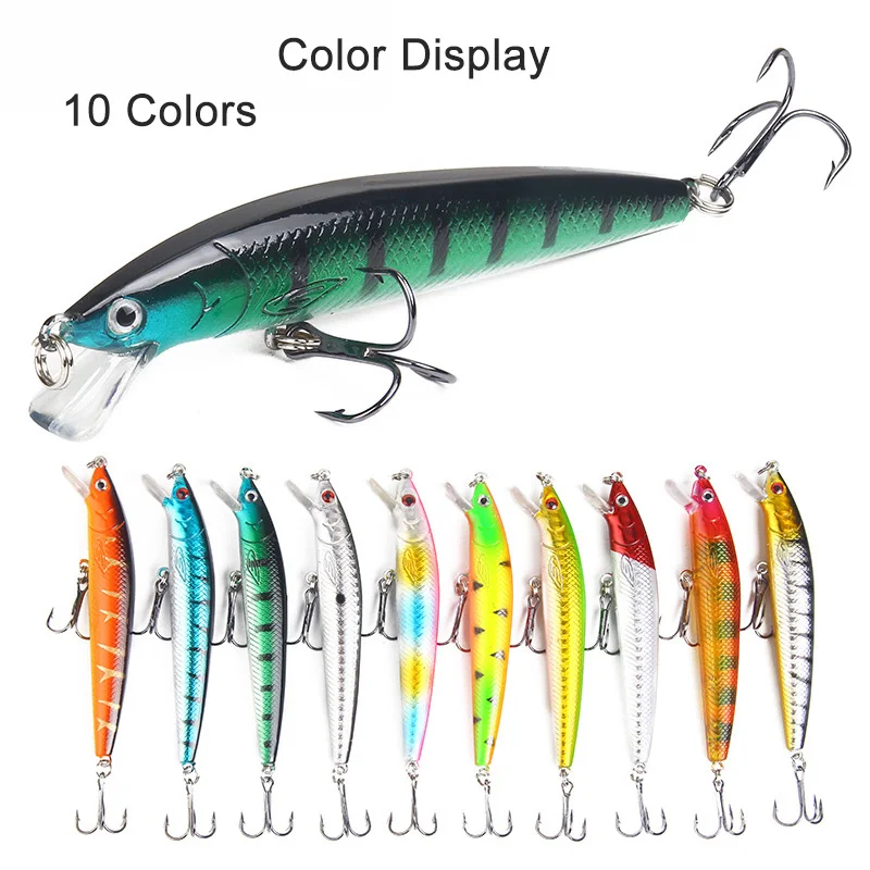 1Pc Minnow Fishing Lure Floating Hard Bait 10cm 9g Artificial Bait Sound Bead Wobbler Crankbait Carp Perch Pesca Fishing Tackle