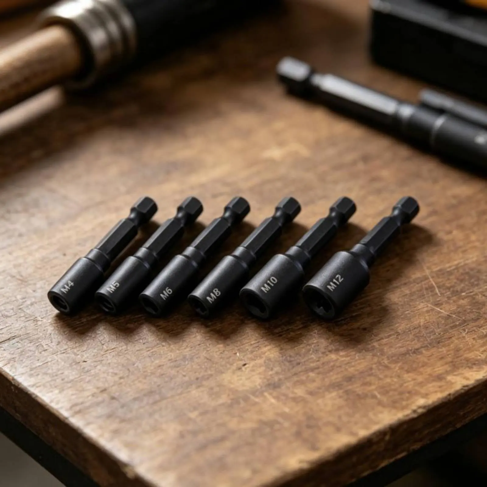 

6 Pieces 1/4 Hex Shank Tap Socket High Hardness Machine Tap Holder Threading Chuck Adjustable Tool Accessory Anti-Slip Grip